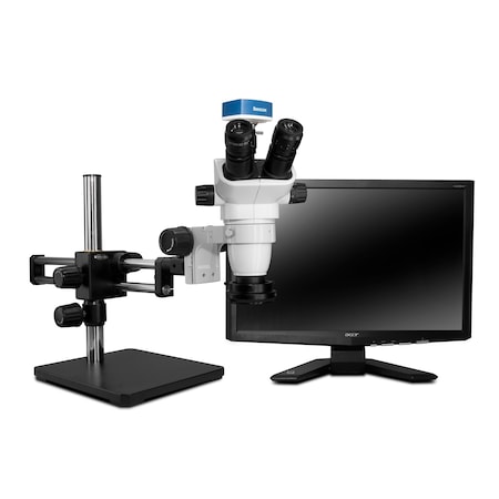 Scienscope SSZ Stereo Trinocular With Low-Profile LED Light On Dual Arm Stand SZ-PK10-R3E